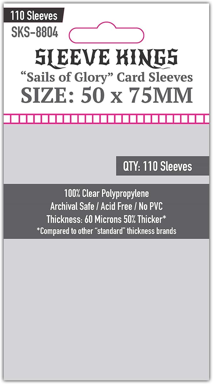 Sleeve Kings Sails of Glory Compatible Card Sleeves – 50x75mm, 110 Pack by SleeveKings