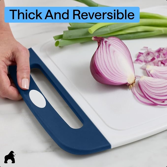 GORILLA GRIP BPA-Free Reversible Kitchen Cutting Board Set of 3, US Designed - Image 7