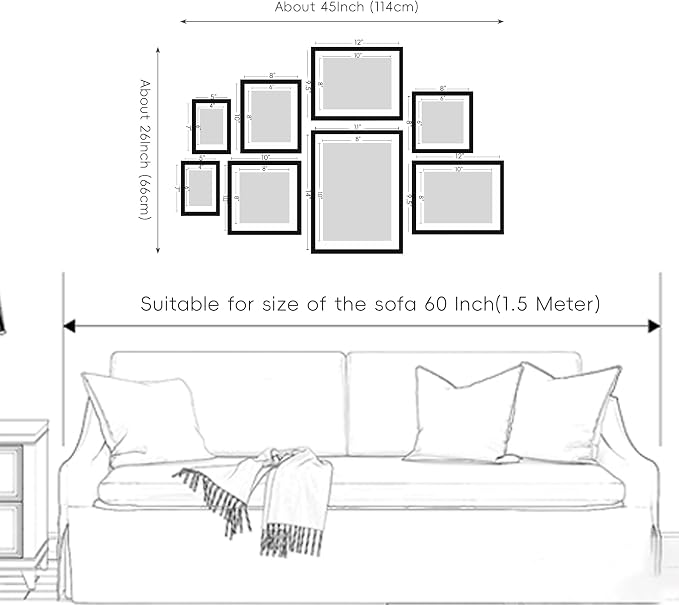 ArtbyHannah Gallery Wall Frame Set, 8 Pack Picture Frames Collage Wall Decor - Image 4