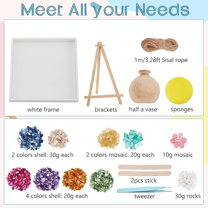 WEBEEDY DIY Mosaic Painting Kit Flower Vase Pattern Mosaic Arts and Craft Kits - Image 2