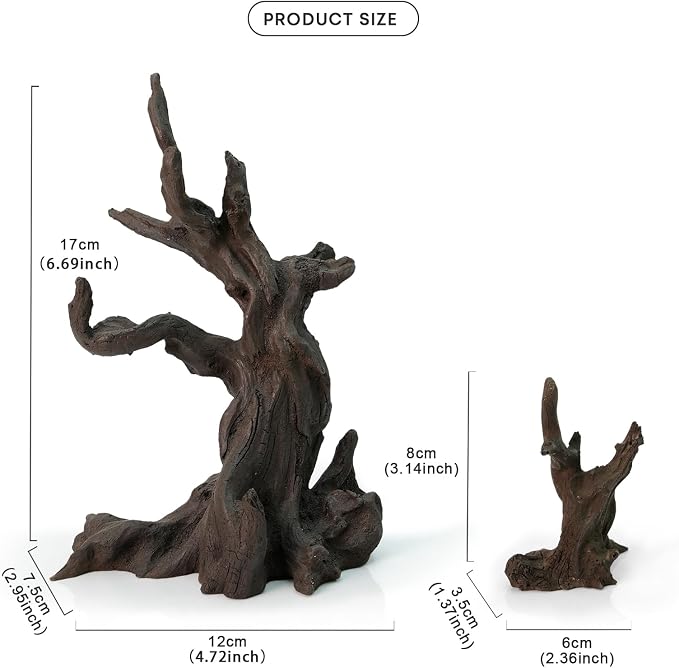 FZONE Resin Aquarium Driftwood, Aquarium Tree Decoration - Image 2