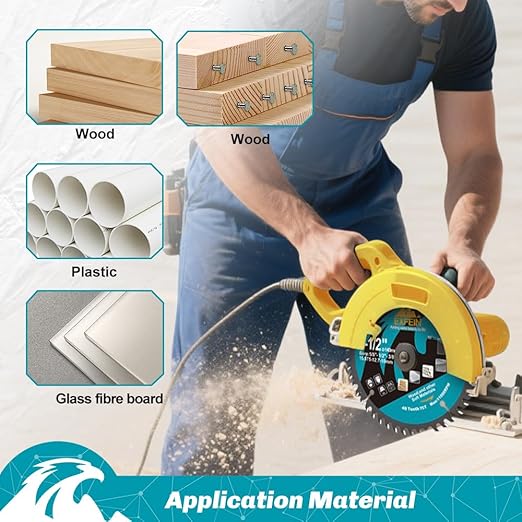 7-1/4 Inch Miter/Table Saw Blades 4pcs, 40 Teeth ATB TCT Fine Finish Wood Cutting Circular Saw Blade with 4/5 Inch Arbor