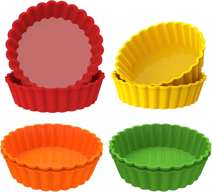 Webake Silicone Mini Tart Pan 4 Inch Non-stick Mini Quiche Molds Small Pie by Webake