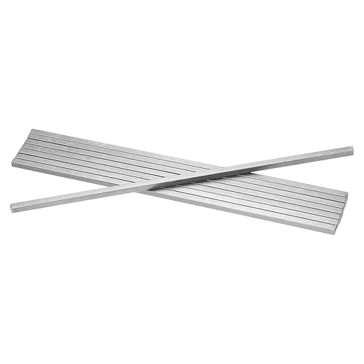 uxcell 8Pcs Square Steel Key Stock, 1/4" x 1/4" x 12" Cold-Drawn 45# Steel Bars Precision Key Stock for Gearbox Coupling, Silver Tone