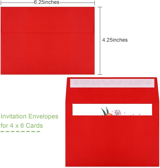 70 Packs A4 Envelope Red, 4x6 Photo Envelopes - Image 2