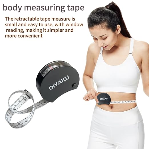 Tape Measure Body Measuring Tape Window Reading Retractable Soft Dual-Scale Tape with Lock Button for Weight Loss Muscle Building Sewing Tailor pet & Medical Measurements 60inch Fashion Tape