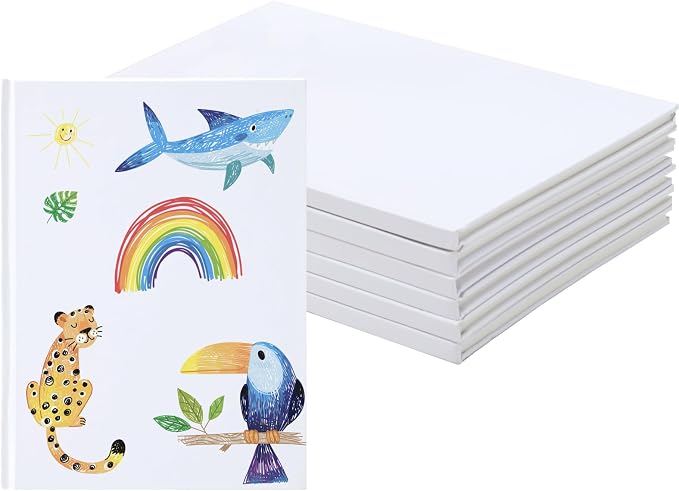 EOOUT 6 Pack White Hardcover Blank Book 6x8 Inch, 40 Pages Hardcover Blank Book by EOOUT