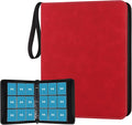 GERMUN 3 Ring 9 Pocket Zipper Card Binder, 720 Double Sided Standard PU Trading by GERMUN