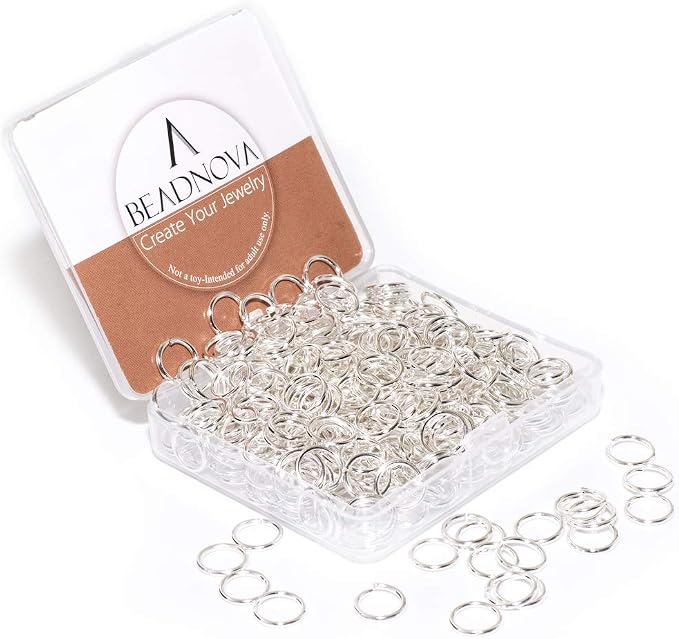 BEADNOVA 10mm Jump Rings Silver Jewelry Jump Rings by BEADNOVA
