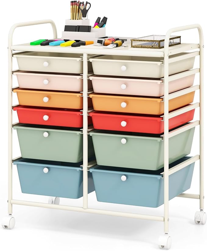 BECOMFORT 12-Drawer Rolling Cart by BECOMFORT