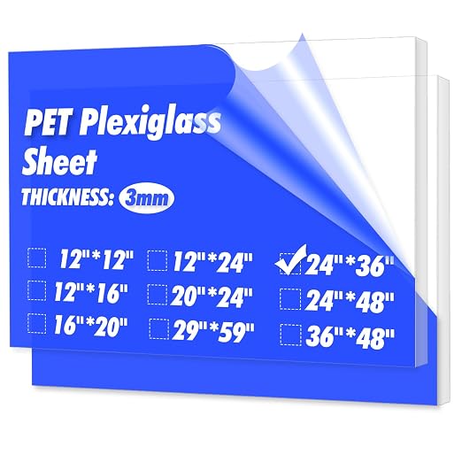 Art3d 1/8" Thick Plexiglass Sheets by Art3d