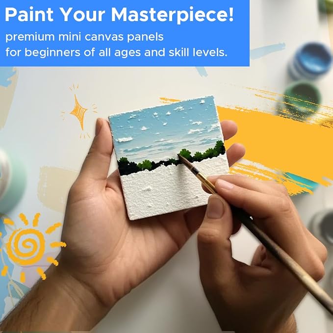 Mini Canvas for Painting 4x4 inch, 20 Pack Small Painting Canvases for Novices - Image 4