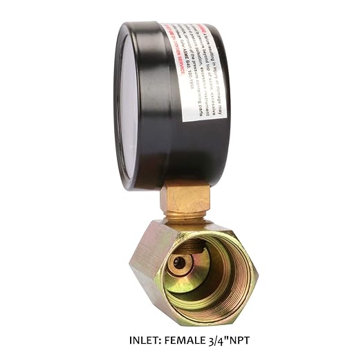 MEASUREMAN 2" Steel Gas Pressure Test Gauge Assembly, 3/4" FNPT Connection, 0-60Psi/kpa, +/-3-2-3% Accuracy