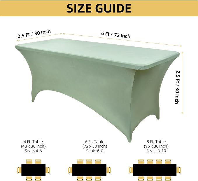 10-Pack 6ft Spandex Table Covers - Image 4