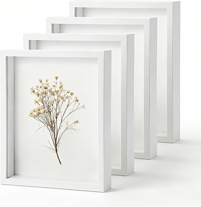 4 Pack 8 x 10 Shadow Box Frame, Shadow Boxes Display Cases 3D Wood Deep by Unknown