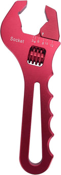 AN Hose Fitting Adjustable Wrench 3AN-12AN Lightweight Aluminum (Red-Non-Marring)