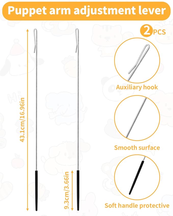 2 PCS Puppet Handles Arm Control Rod, Arm Control Metal Rod Accessory, Puppet - Image 2