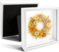 VOKOY 2 Pack 8" x 8" Shadow Box Frame, Wooden White Hollow Photo Frame by VOKOY
