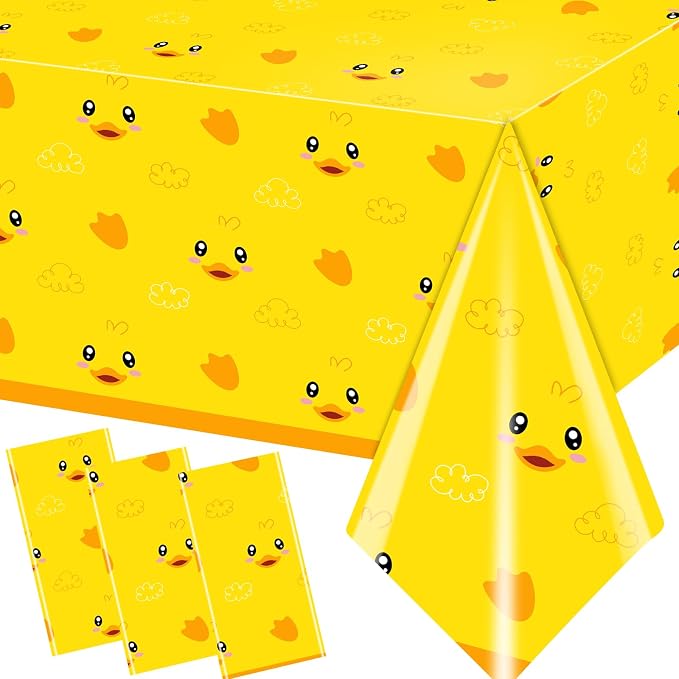 3pcs Yellow Duckie Table Cover, Waterproof & Easy to Clean, 70.8x42.5 inches by Dydamud