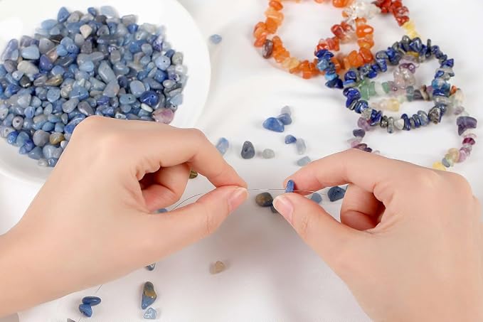 LAIDANLA Blue Aventurine 400pcs Natural Chip Stone Beads 5-8mm Healing Crystal - Image 3