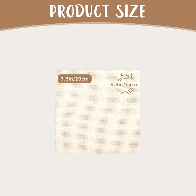 10 PCS Punch Needle Fabric | Pre-Cut Natural Cotton Tufting Cloth Monks Cloth - Image 2