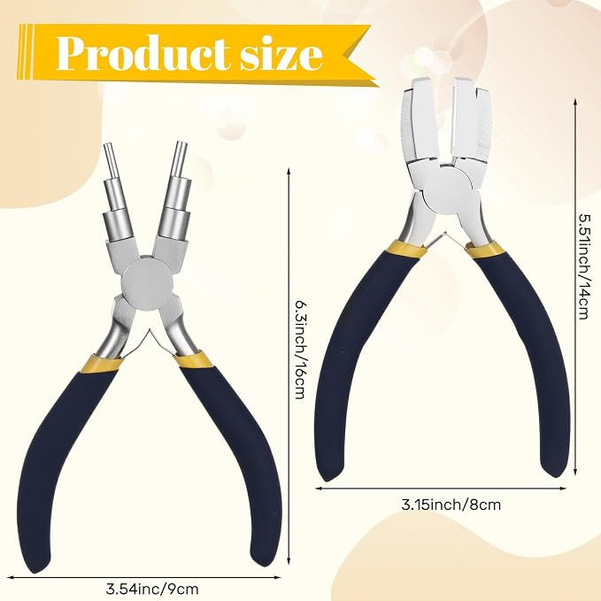 Mudder 2 Pieces Jewelry Making Tool Bail Making Pliers 6 in 1 Jewelry Wire - Image 2