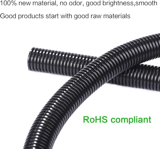Alex Tech 50ft - 1/2 inch Split Wire Loom Tubing - Black - Image 2