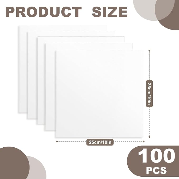 100 Pcs10x10 Inches Cotton Fabric Squares Precut Quilting Fabric Bundles White - Image 2