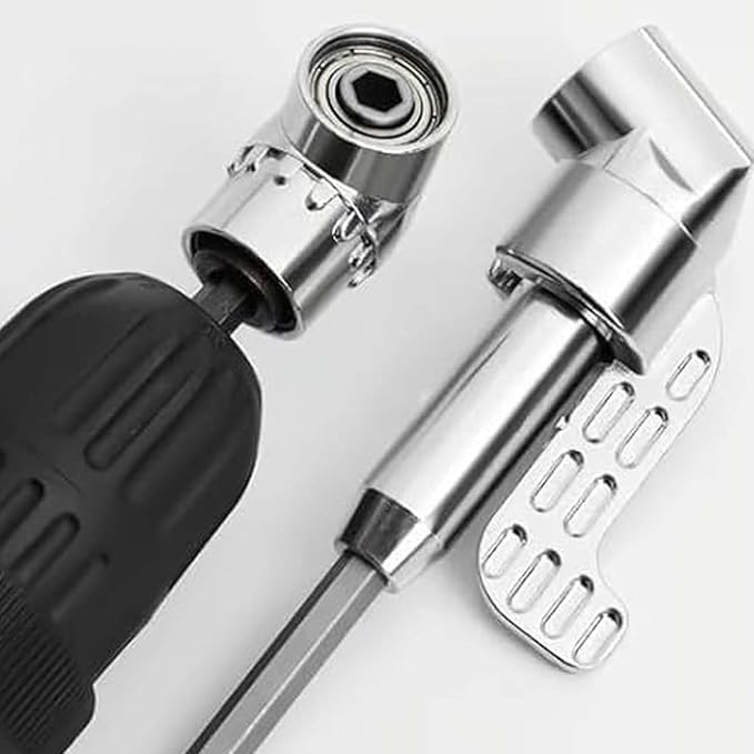 105 Degree Right Angle Drill Adapter, 1/4" Hex Shank Driver Angle Drill Attachment with Multi-function Bend Screwdriver Bit, Angle Driver for Drill, Drill Attachment for Household Work (L+S（SR）+FS)