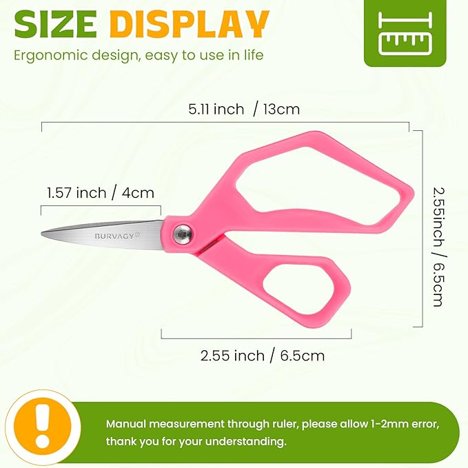 25Pack 5" Small School Student Pointed-Tip Craft Kids Scissors, Stainless Steel Blades Comfort Grip 5 Inch Safety Scissors Bulk for Kids Children Toodler Cutting Paper Crafting
