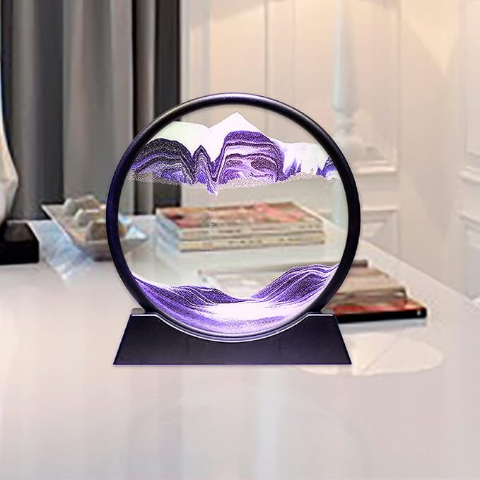 Arthink Moving Sand Art Picture in Motion Round Glass 3D Deep Sea Landscape - Image 4