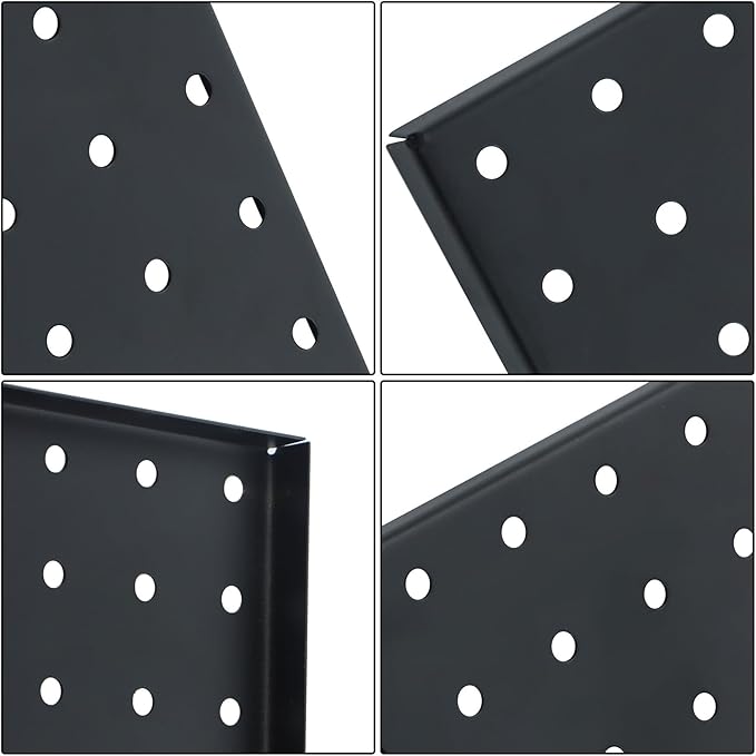 findmall 4Pack 12 x 12 Metal Black Wall Pegboard Panels Heavy Duty Peg Board for Tool Organizatio Garage Workbench Shed Craft Room kitchen Drawers