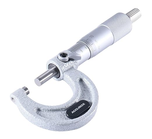 Accusize Industrial Tools 0-25mm by 0.01mm Ultra-Precision Outside Micrometer, EG00-0025