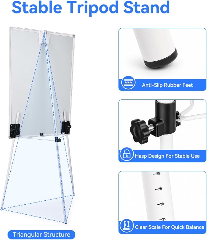 Maxtek Easel Whiteboard 36 x 24 in, Stand Tripod - Image 2