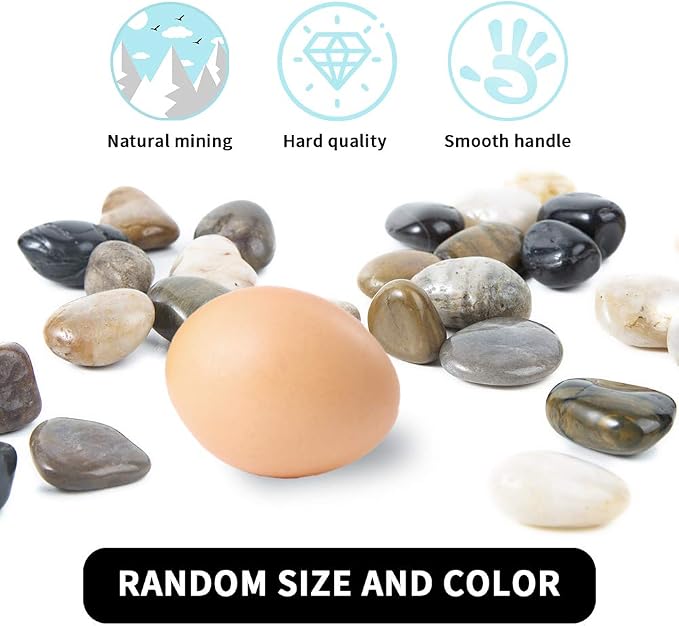 Pebbles Polished Gravel, Natural Polished Mixed Color Stones, 0.5-1.2inch Small - Image 3