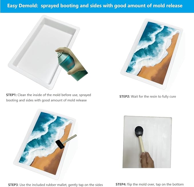 2Pcs Large Reusable Epoxy Mold - Image 4
