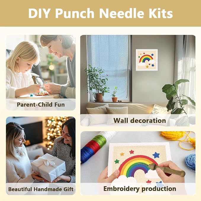 Doodlream Rainbow Star DIY Punch Needle Embroidery Kit - Image 4