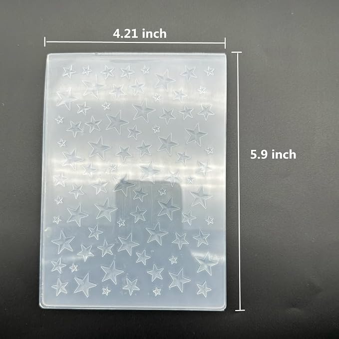 3D Plastic Embossing Folder Template Stereoscopic Stars Texture A6 Size - Image 3