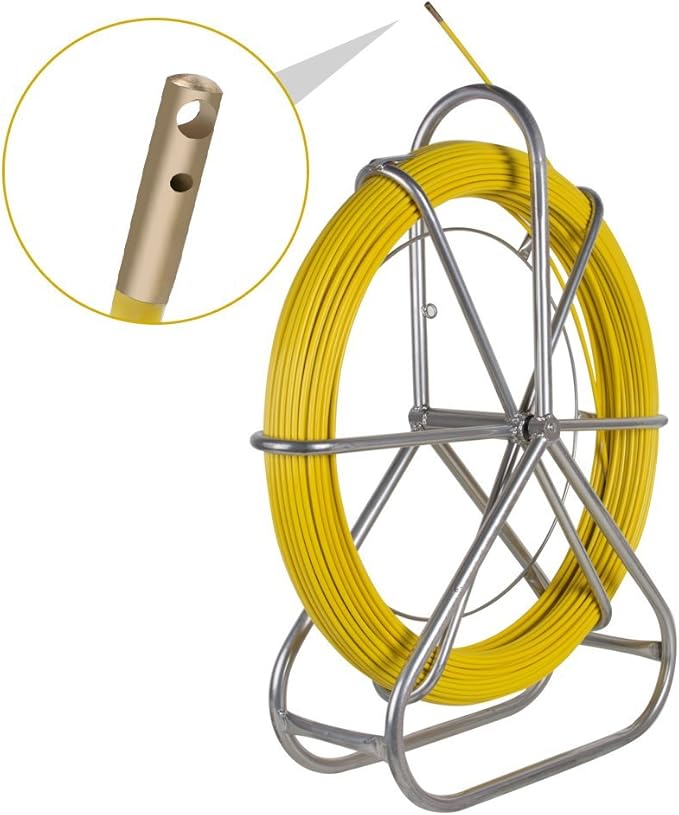 Fish Tape Fiberglass Reel Wire Cable Running Rod Duct Rodder Fishtape Puller 6mm (6mm)
