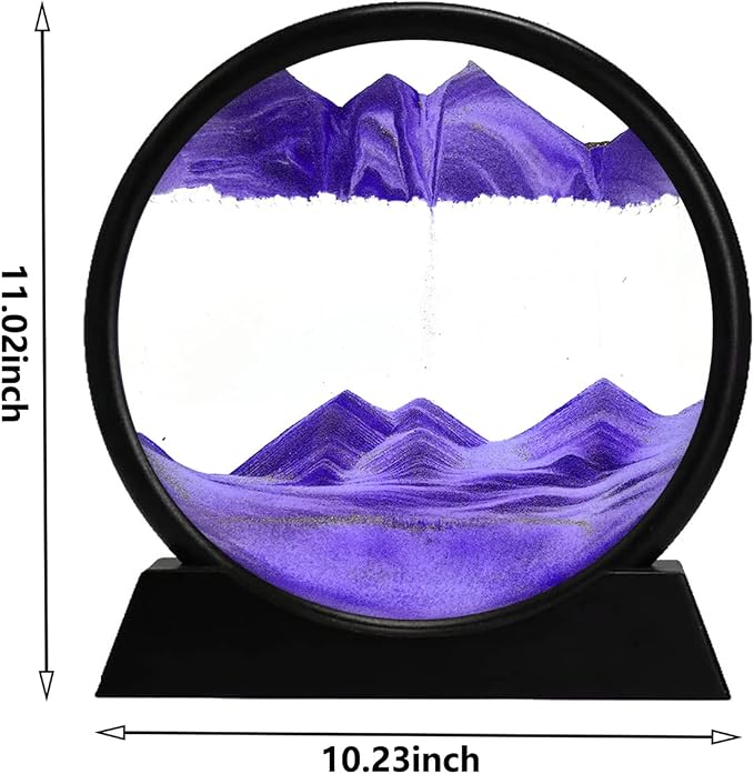 rysnwsu 3D Dynamic Sand Art Liquid Motion, Moving Sand Art Picture Round Glass - Image 2