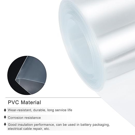 MECCANIXITY Battery Wrap PVC Heat Shrink Tubing 26mm Dia 43mm Flat 33 Feet(10meters) Clear Good Insulation for Battery Pack