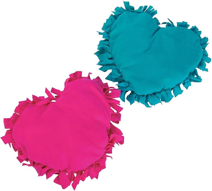 Fun Express Heart Shaped Fleece Tied Pillow Craft Kit 6 Pack by FunExpress
