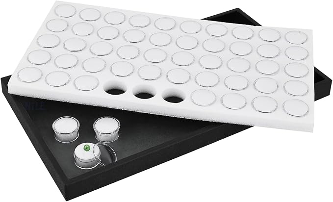Ikee Design White Foam Gem Jars Showcase Stackable Display Tray - Image 6