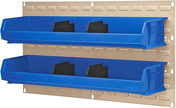 Akro-Mils 30636 Heavy Duty Wall Mount Garage Storage Steel Louvered Panel | Wall Storage Bin Hanging Organizer System for AkroBins, 36-Inch W x 19-Inch H, White, 4 Pack