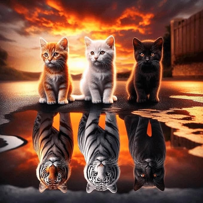 Cat Diamond Art Kits for Adults, Full Drill Tiger Diamond Painting Kits for by Dugsmgd