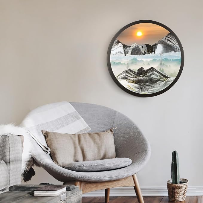 17.3" Moving Sand Art, 3D Sand Art Pictures Deep Sea Sandscape Living Room by Unknown