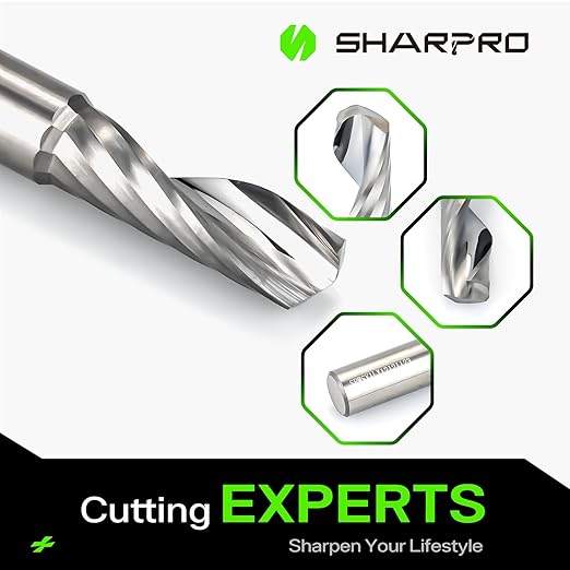 1/2 Inch Shank Single Flute (O Flute) Cutter Carbide Spiral Router 1/2 Inch Cutting Diameter Carbide Single Flute CNC Router Bit, Ideal for Aluminum, Plastic, Acrylic, Wood, MDF and PVC