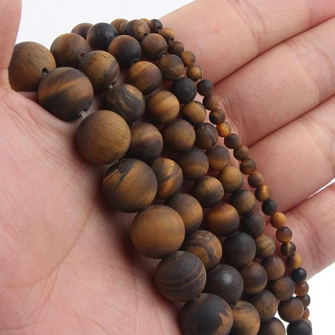 8mm Matte Classic Tiger Eye Bead, 15-Inch Matte Round Loose Stone Beads - Image 8