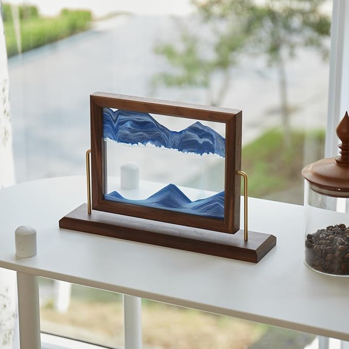 Solid Wood Oasis Mini Art Liquid Motion 360-Degree Rotation, Made of Black - Image 4