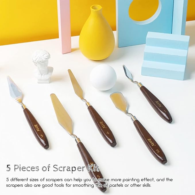 5 Pieces Painting Knives Stainless Steel Spatula Palette Knife Oil Painting - Image 2
